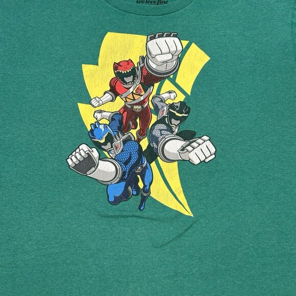 Might Morphin Power Rangers Graphic T-Shirt Dino Punch Mens Size XL Green - Picture 2 of 6